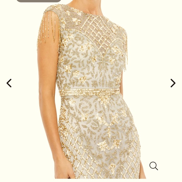 strapless open back dress Eloise Hand Beaded Dress